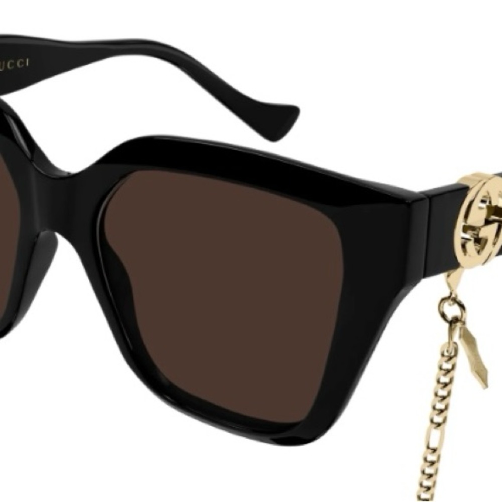 Gucci Black Sunglasses with Gold Accent